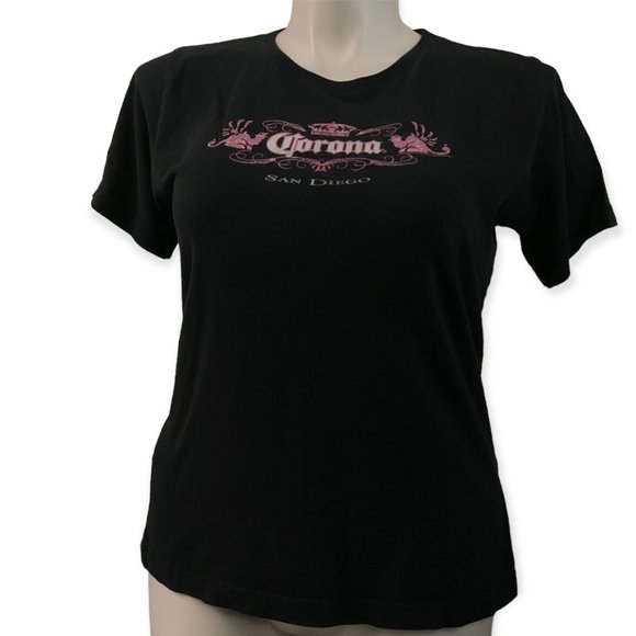 San Diego | Black Corona Short Sleeve Tshirt | Sz Large - Picture 1 of 8